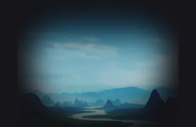 Nền khinh khí cầu · sơn thuỷ